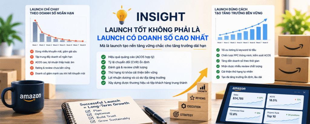 insight launch sản phẩm trên amazon